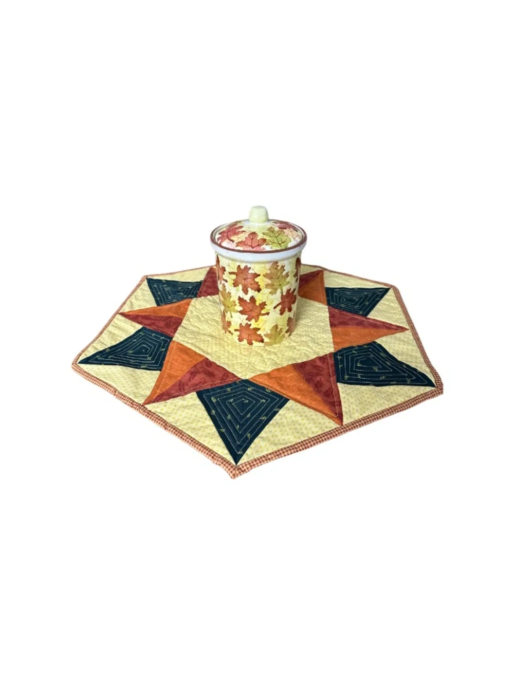 Pier 1 Imports Autumn Leaf Stoneware Canister with Lid
